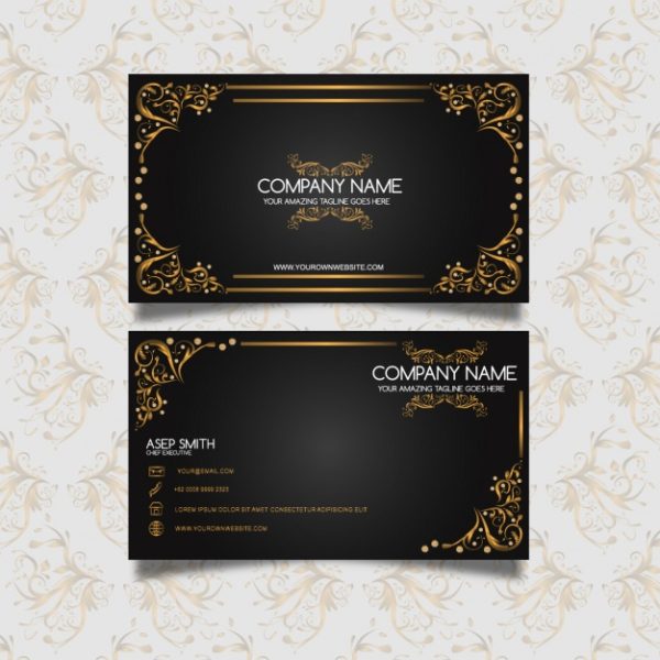 کارت ویزیت مشکی طلایی